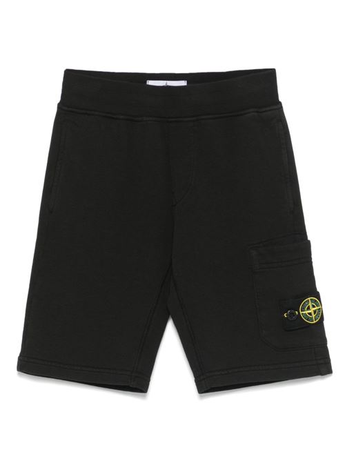 Bermuda bambino Stone Island in felpa neri STONE ISLAND KIDS | 6200006S0040V0029